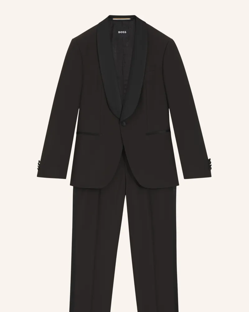 HUGO BOSS Business Anzug H-HUGE-2PCS-TUXS-254 Slim Fit Dunkelbraun