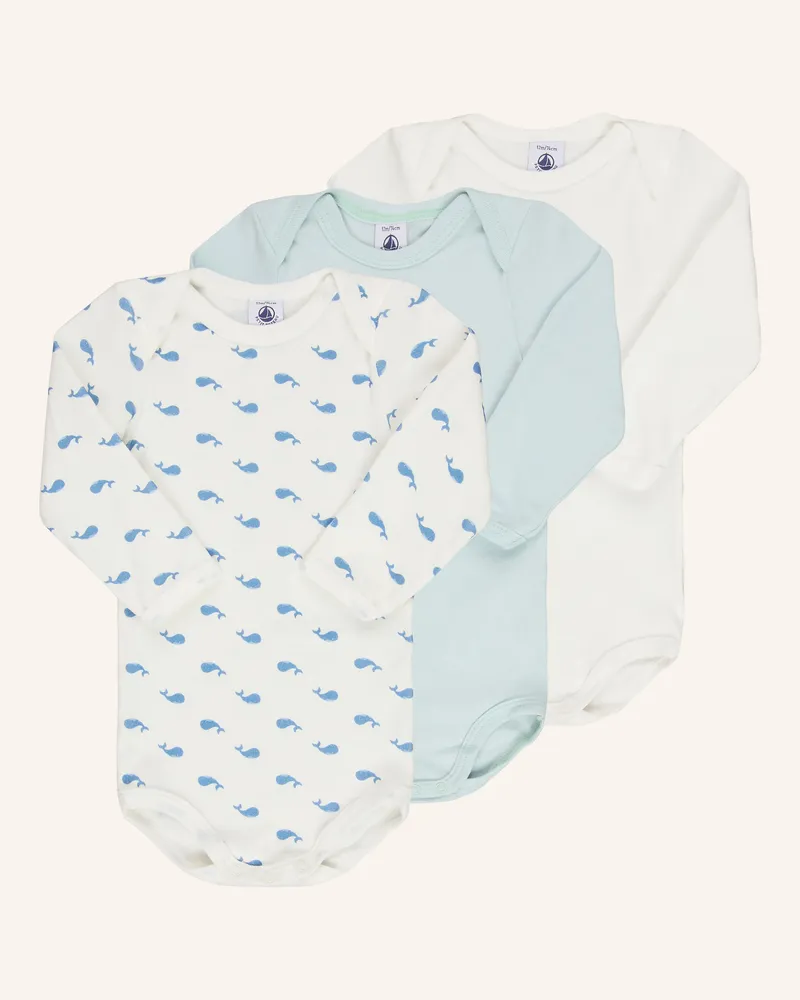 Petit Bateau 3er-Pack Wickelbodies weiss Weiss