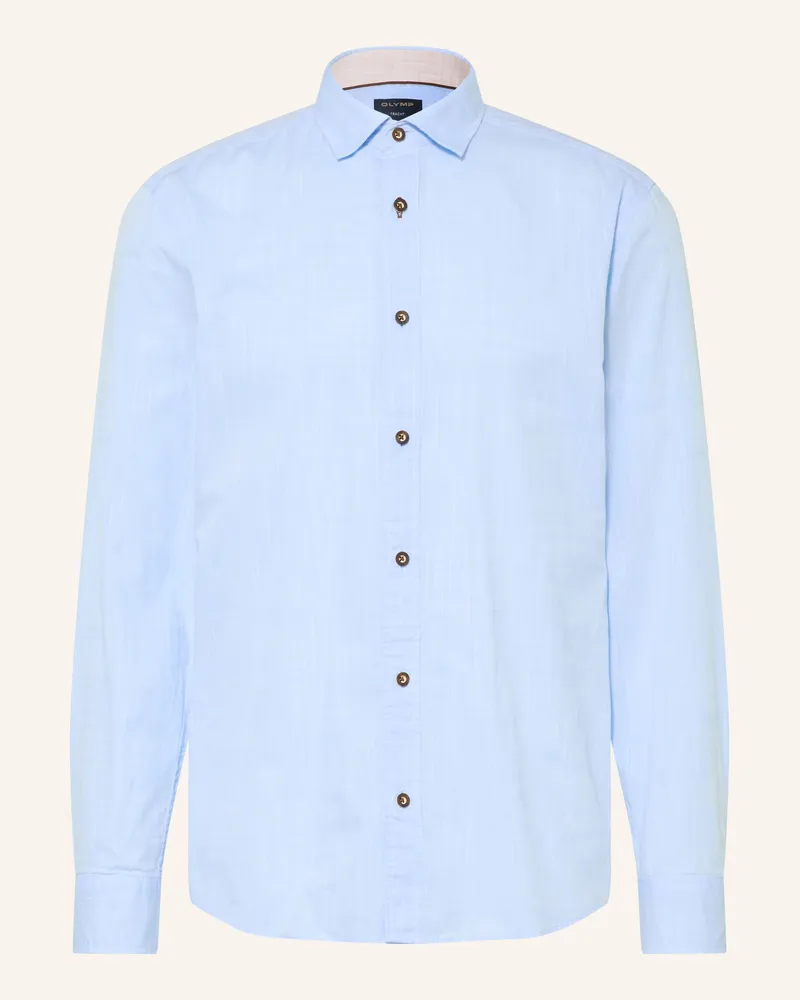 Olymp Trachtenhemd Casual Regular Fit blau Hellblau