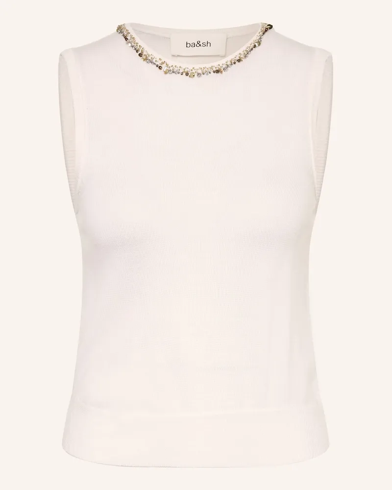 ba&sh Stricktop Bamma Mit Schmucksteinen Und Pailletten weiss Ecru