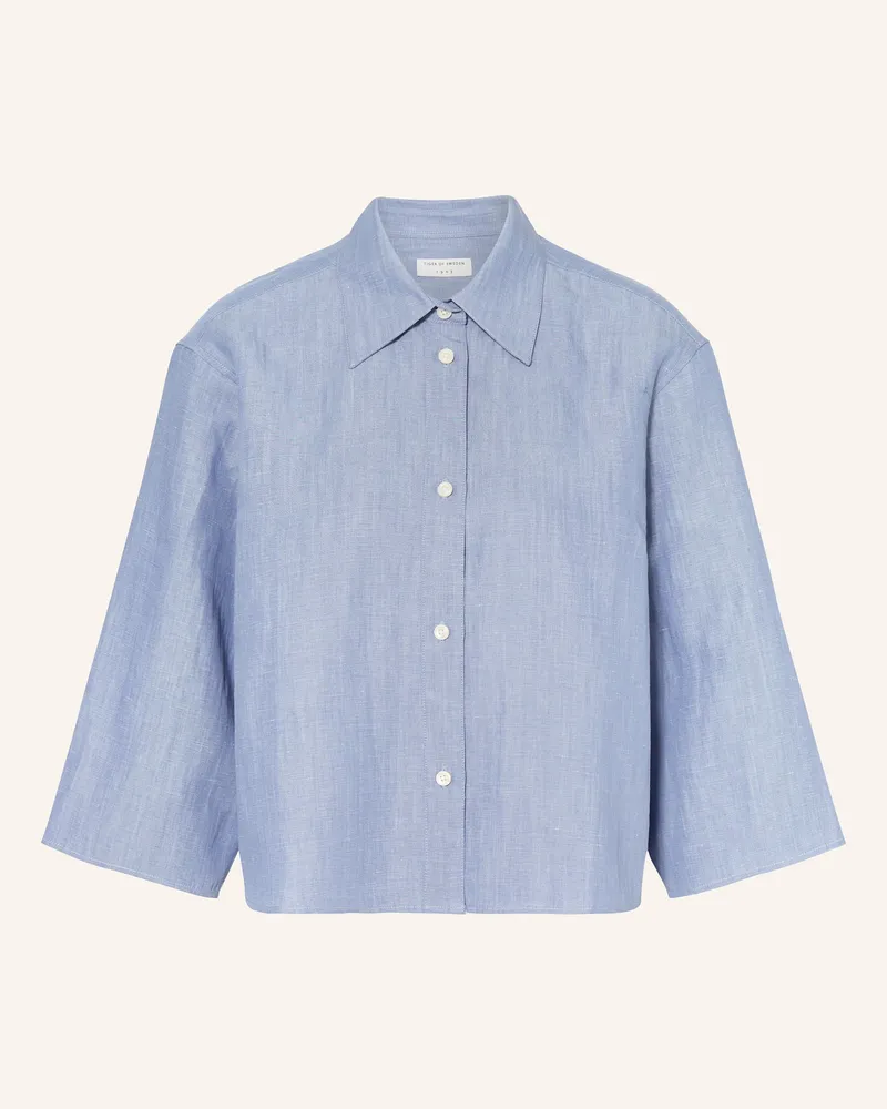 Tiger of Sweden Blusenshirt CORINS mit Leinen und 3/4-Arm Hellblau