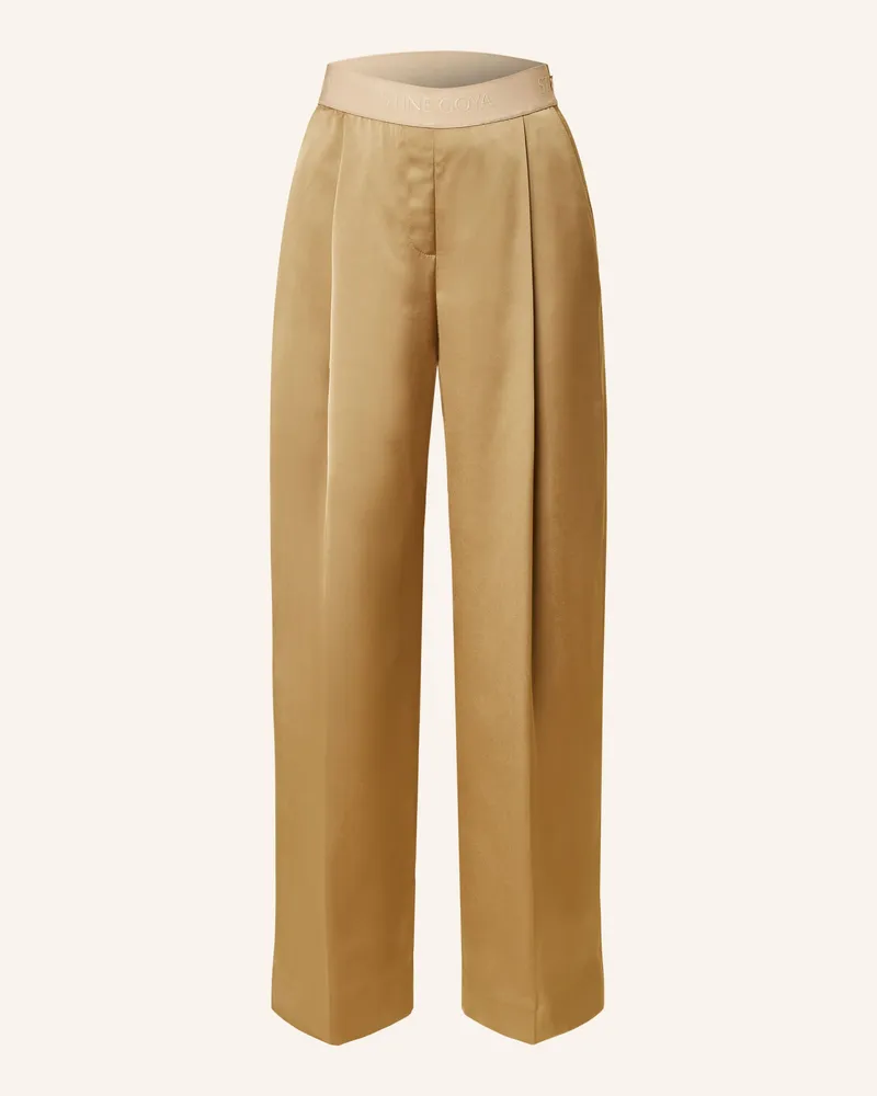 Stine Goya Marlenehose Aus Satin beige Camel