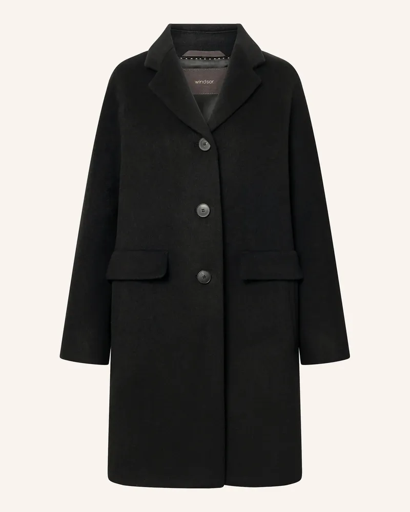 windsor. Wollmantel schwarz Schwarz