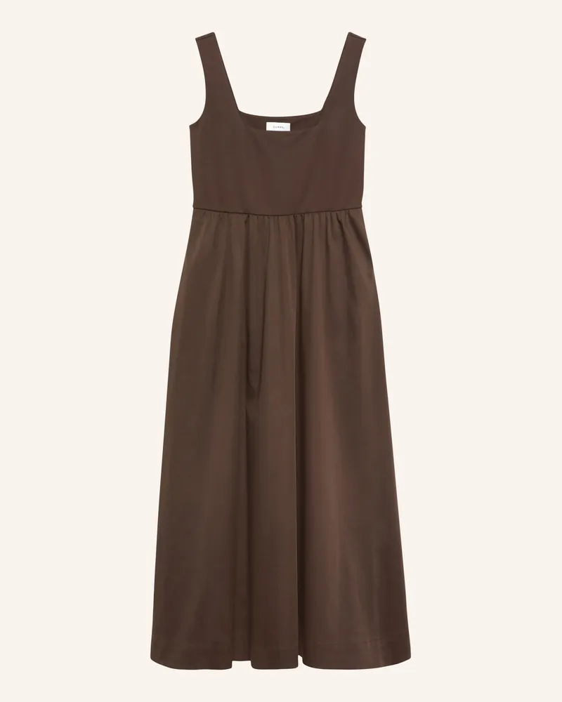COMMA Kleid Im Materialmix braun Dunkelbraun