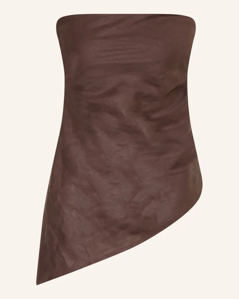 Faithfull The Brand Off-Shoulder-Top Nera Aus Leinen braun Dunkelbraun