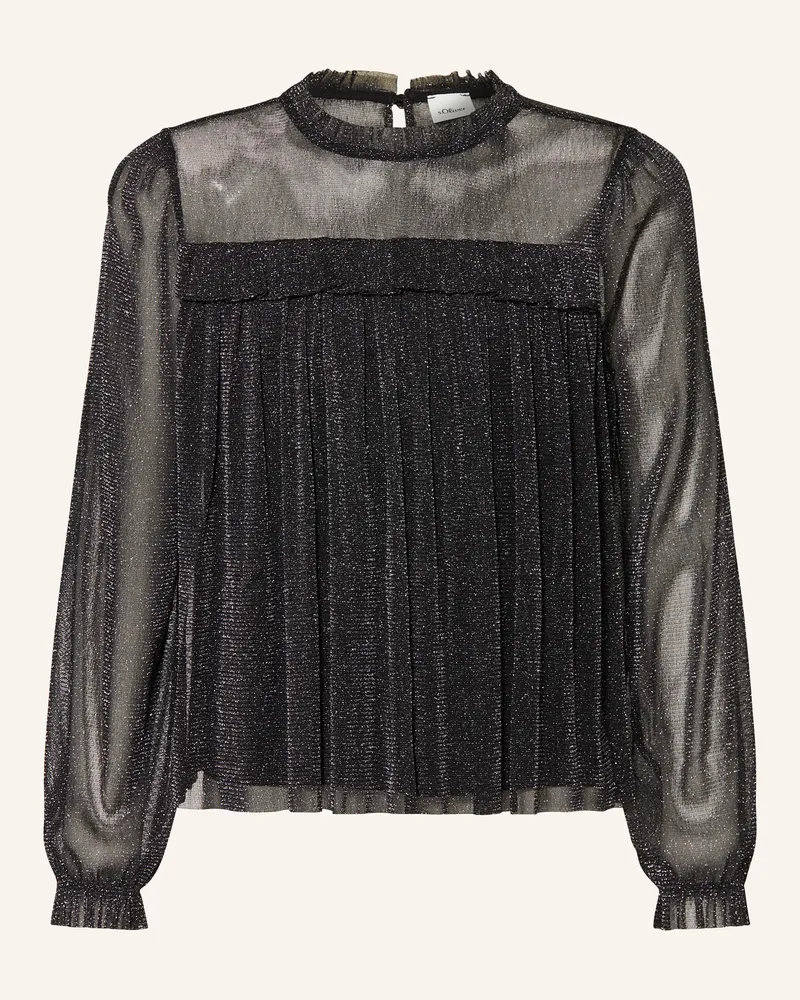 S.Oliver Blusenshirt Mit Glitzergarn schwarz Schwarz