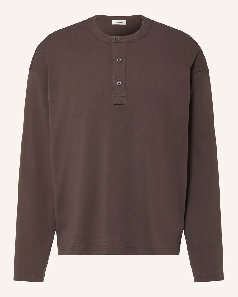 Frame Denim Henley-Shirt braun Dunkelbraun