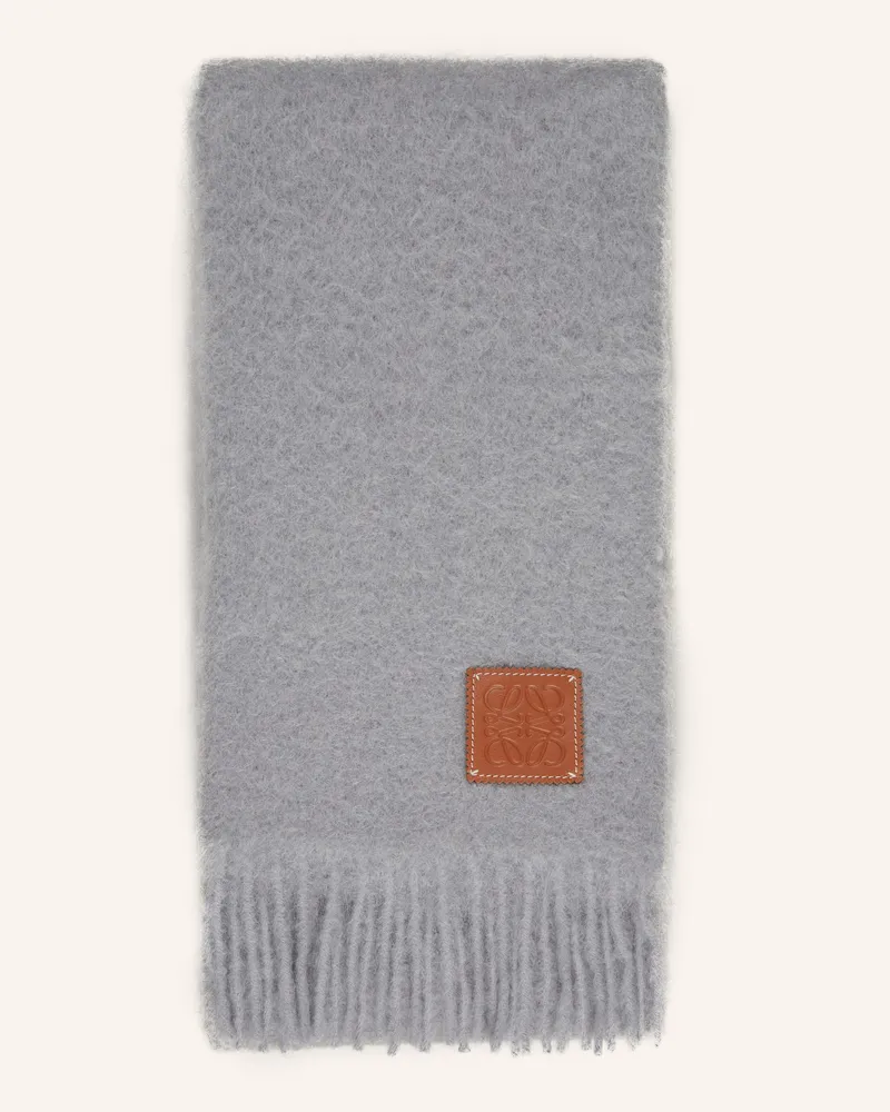 Loewe Schal mit Mohair Hellgrau