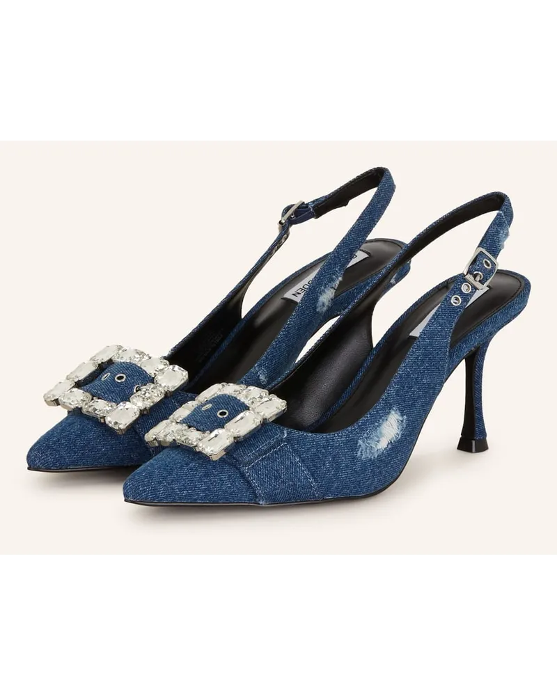 Steve Madden Slingpumps CLOSEUP mit Schmucksteinen Blau