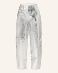 Ganni Coated Jeans Silber