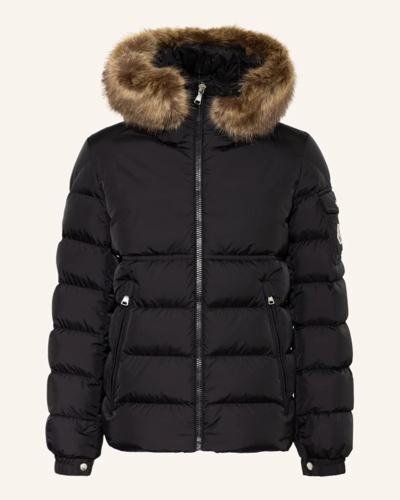 Moncler Daunenjacke NEW BYRONF mit abnehmbarem Kunstpelz Schwarz