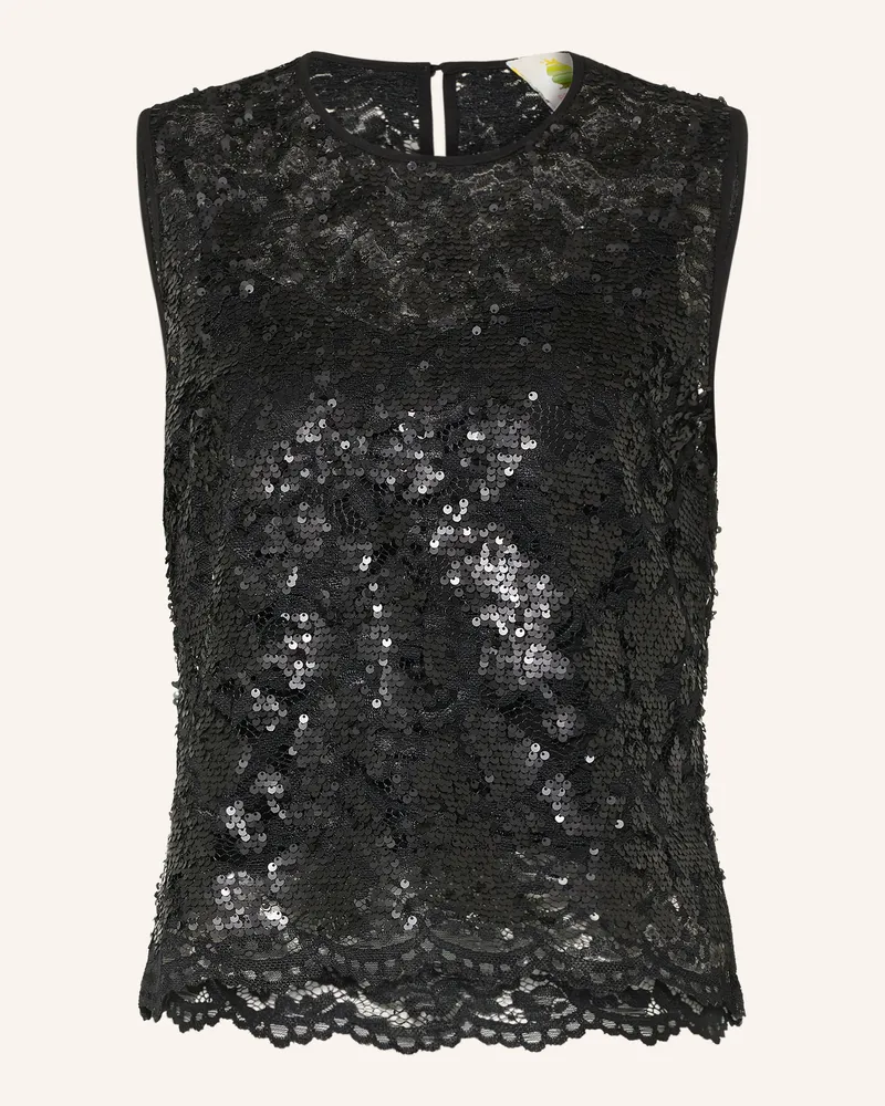Princess goes Hollywood Top Aus Spitze Mit Pailletten schwarz Schwarz