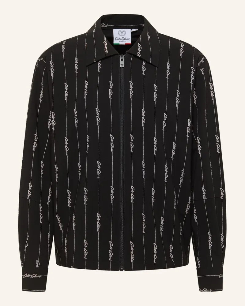 Carlo Colucci Tracksuit Jacke - Casual Suit Favarato schwarz Schwarz