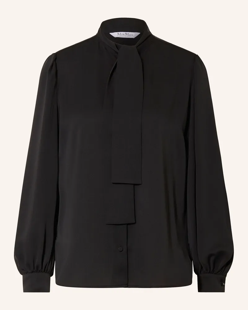 Max Mara Schluppenbluse Melania Aus Seide schwarz Schwarz
