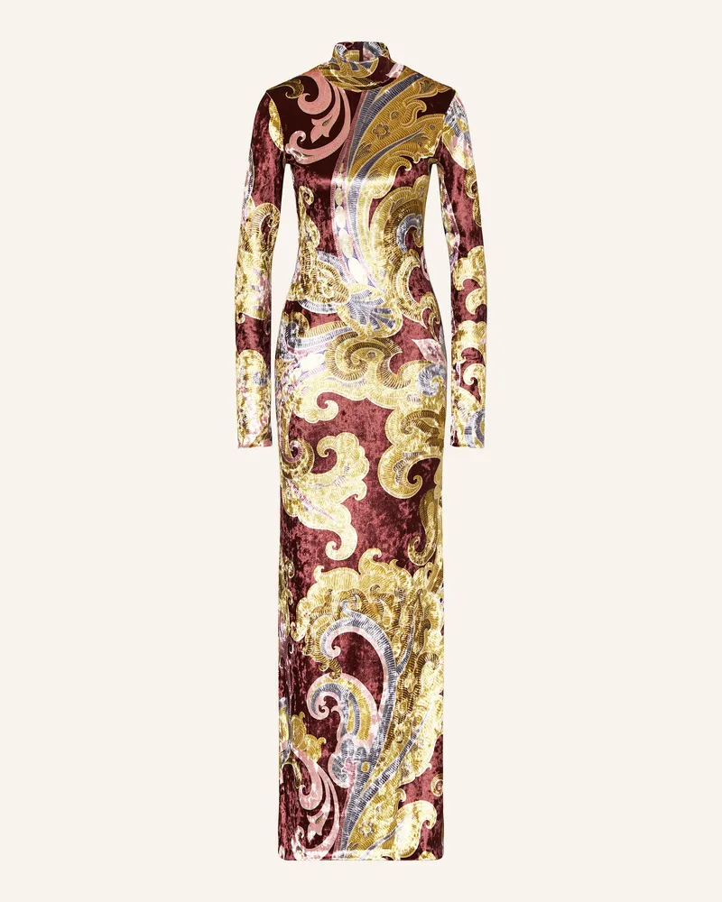 Etro Samtkleid Dunkelbraun