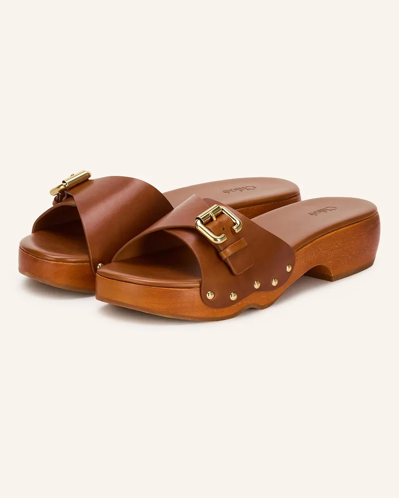 Chloé Clogs Jeanette Mit Nieten braun Braun