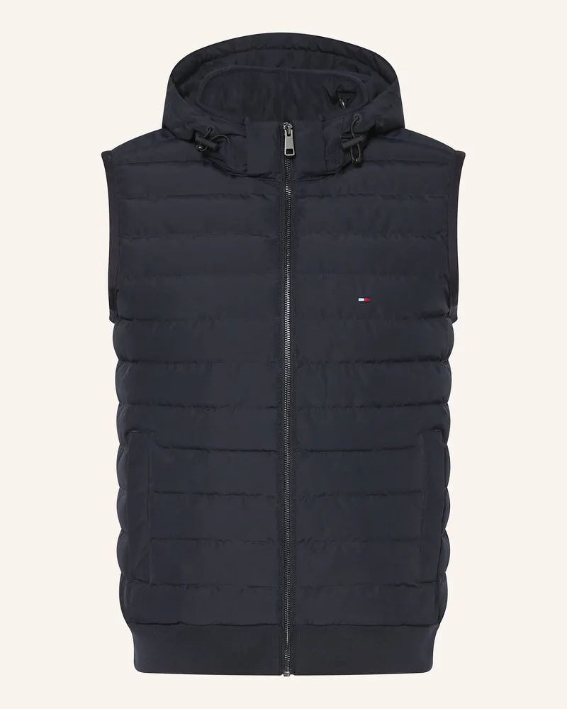 Tommy Hilfiger Steppweste im Materialmix mit abnehmbarer Kapuze Dw5