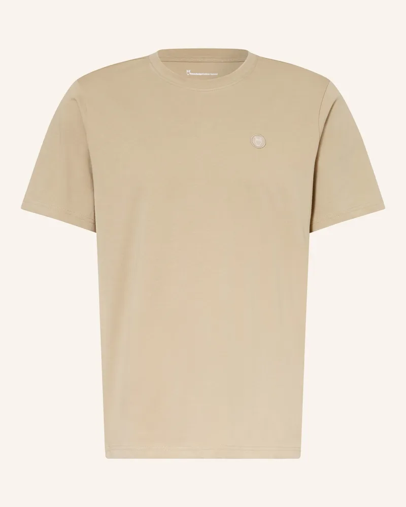 Knowledge Cotton Apparel T-Shirt Loke gruen Hellbraun