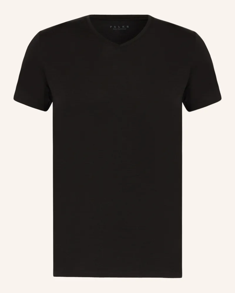 Falke V-Shirt DAILY CLIMAWOOL mit Merinowolle Schwarz