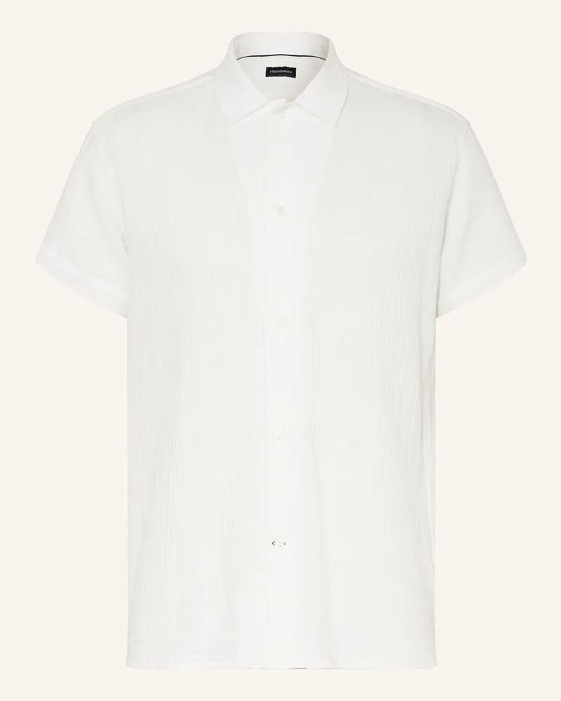 Strokesman's Resorthemd Comfort Fit Aus Musselin weiss Weiss