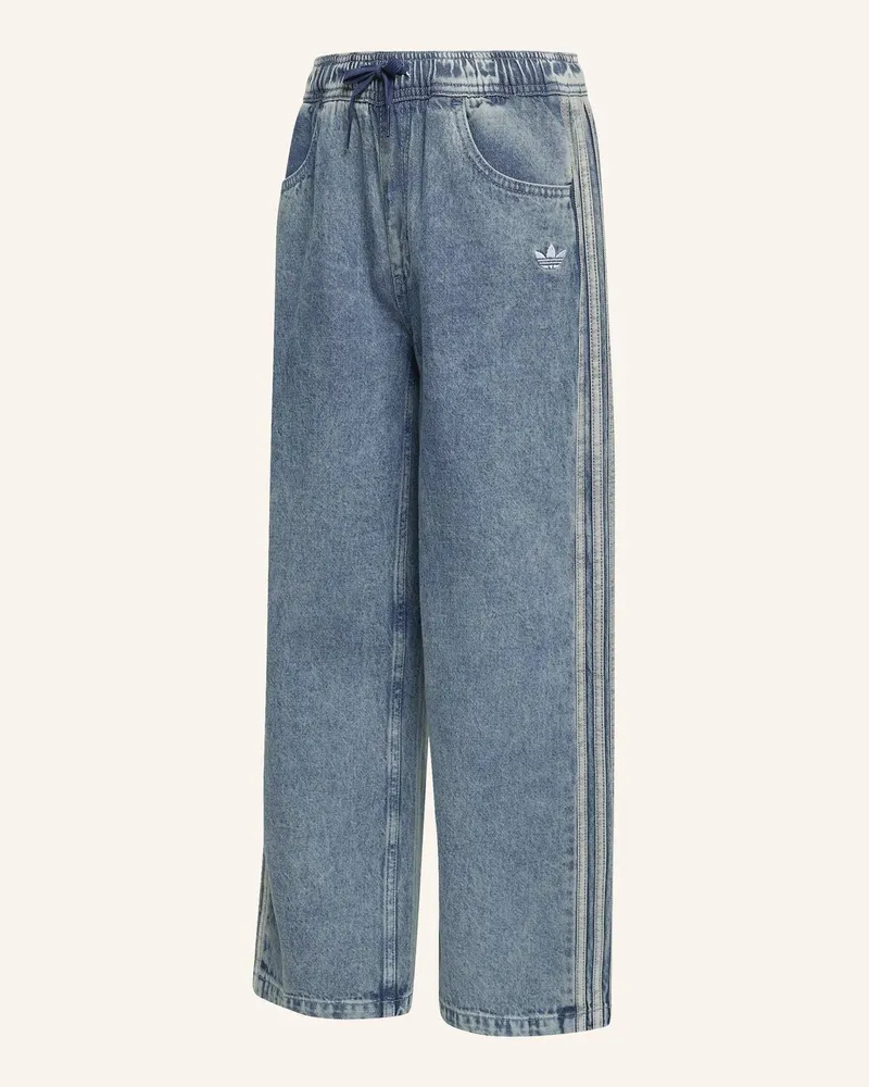 adidas Firebird Locker Geschnittene Denim Trainingshose blau Blau