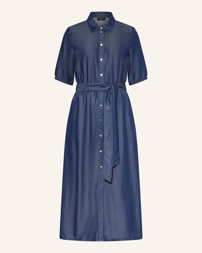 S.Oliver Hemdblusenkleid in Jeansoptik Dunkelblau