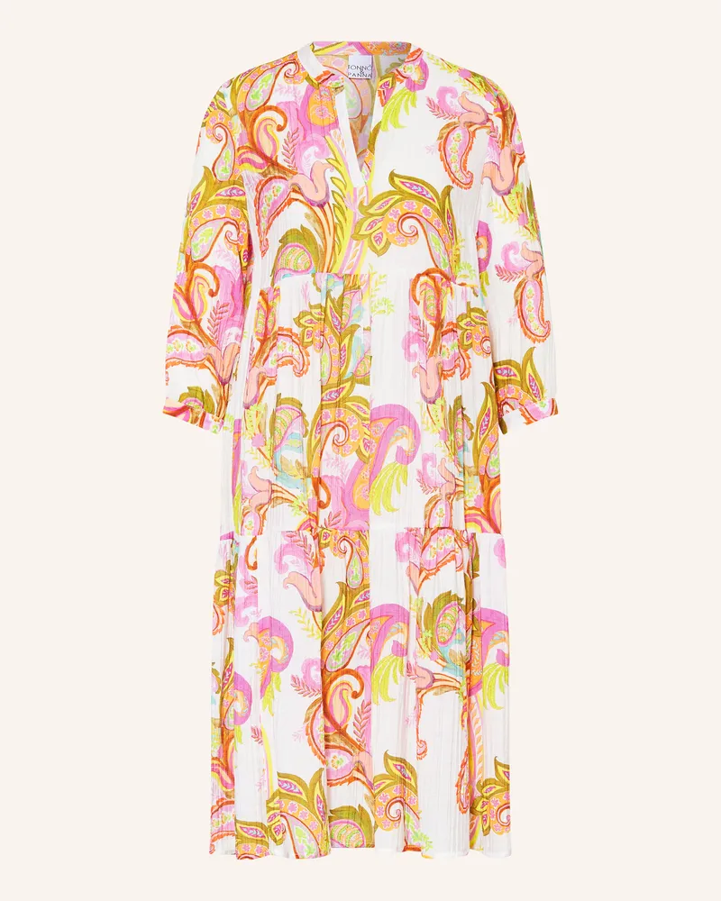 tonno e panna Kleid Mit 3/4-Arm weiss Creme