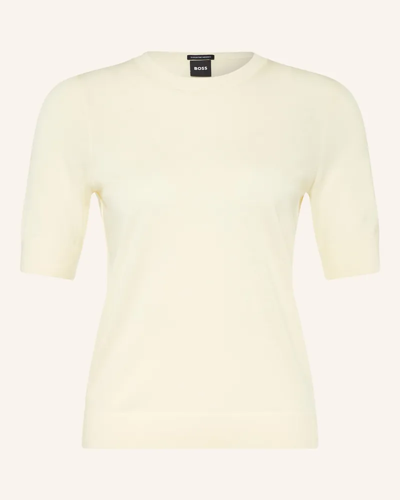 HUGO BOSS Strickshirt Farbella weiss Creme
