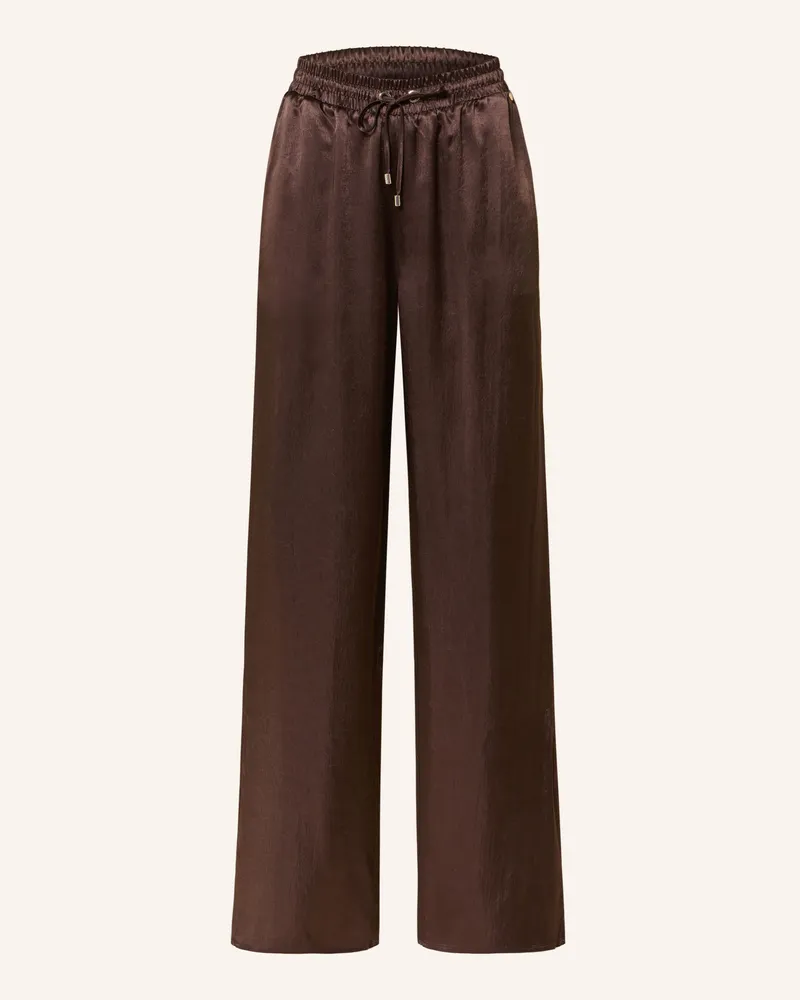 Liu Jo Marlenehose aus Satin Dunkelbraun