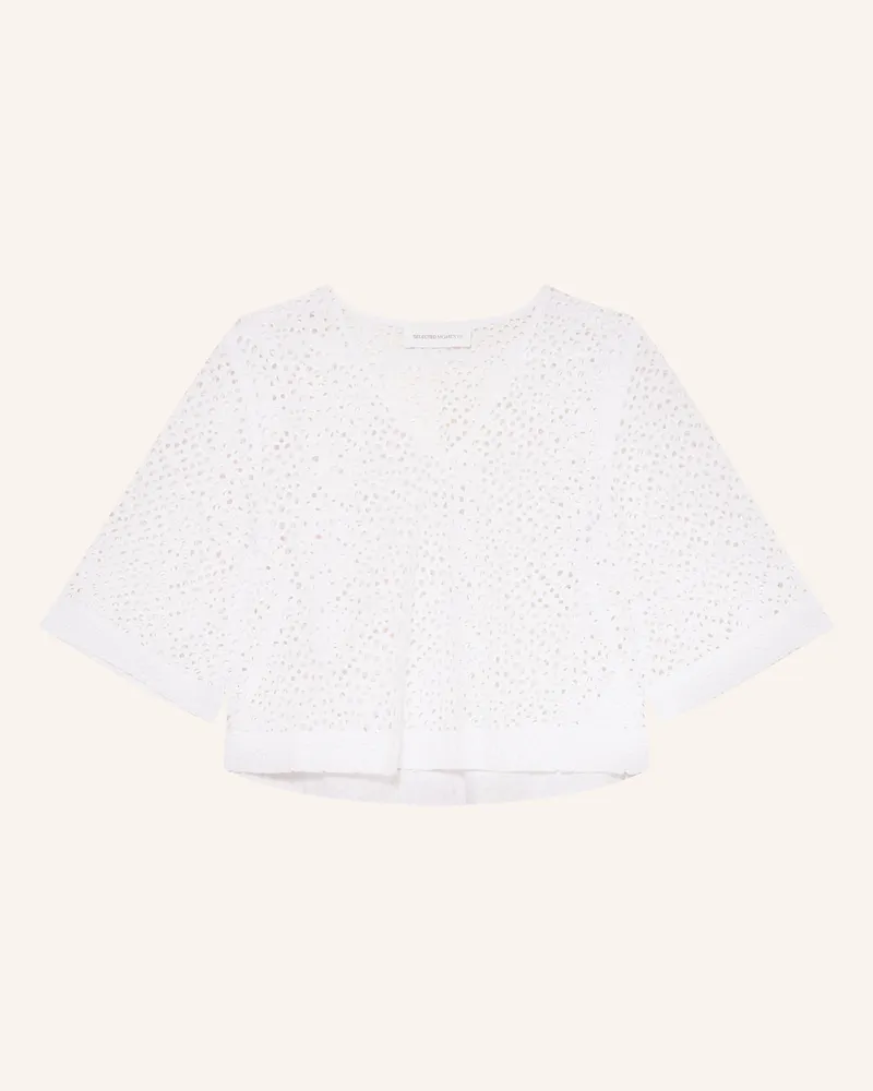 Selected Blusenshirt mit 3/4-Arm Weiss