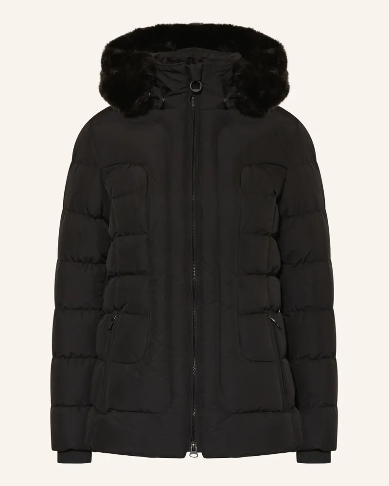 Wellensteyn Steppjacke BELVITESSE MEDIUM mit abnehmbarem Kunstfell Schwarz