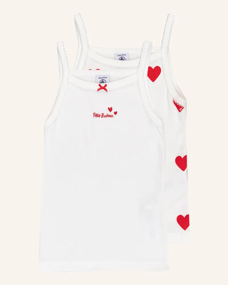 Petit Bateau 2er-Pack Tops weiss Weiss