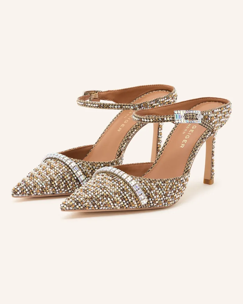 Kurt Geiger Slingpumps Mit Schmucksteinen silber Gold
