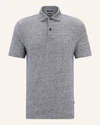 HUGO BOSS Piqué-Poloshirt PRESS Regular Fit mit Leinen Blau