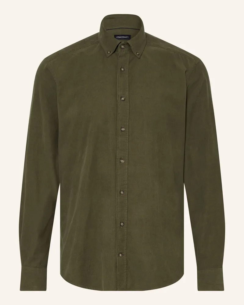 Strokesman's Cordhemd Regular Fit gruen Oliv