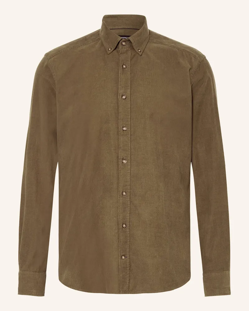 Strokesman's Cordhemd Regular Fit gruen Oliv