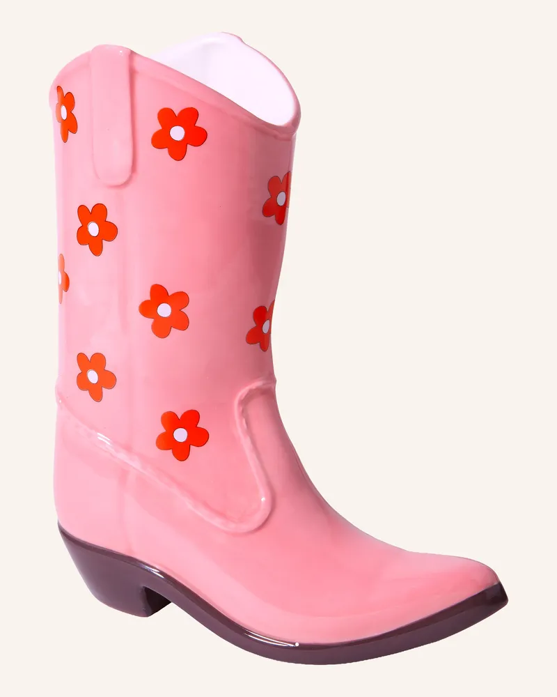 Doiy Vase Rodeo Cowboy Boot pink Rosa