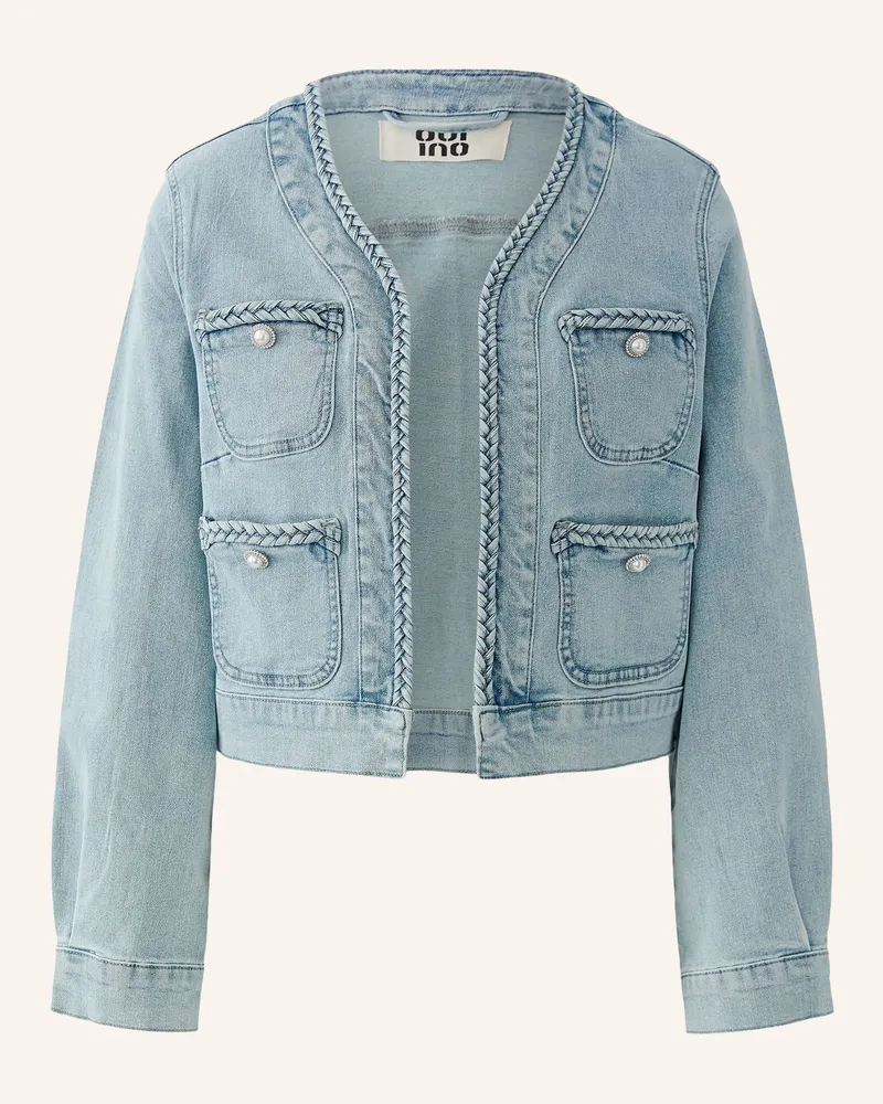Oui  Jeansjacke mit Schmucksteinen 5300