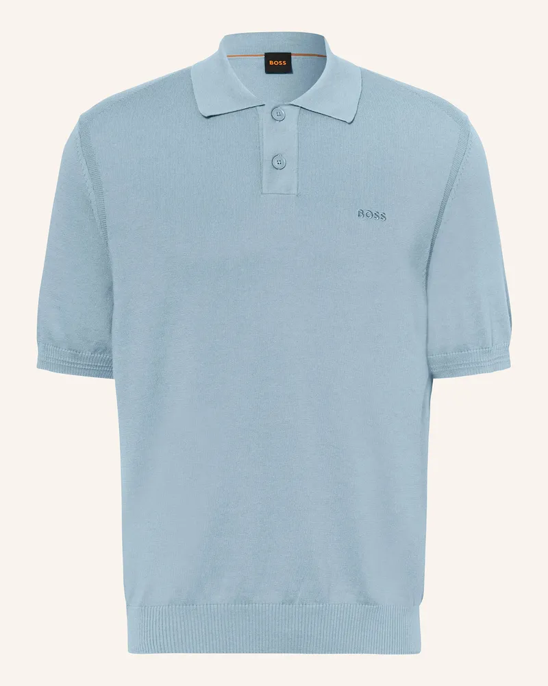 HUGO BOSS Strick-Poloshirt ASAC Blau