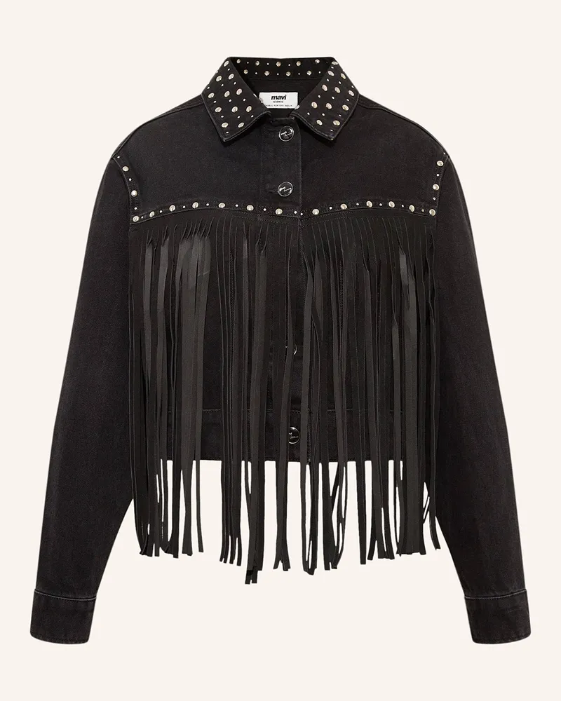 Mavi Jeans Jeansjacke Jenna Mit Nieten schwarz Schwarz