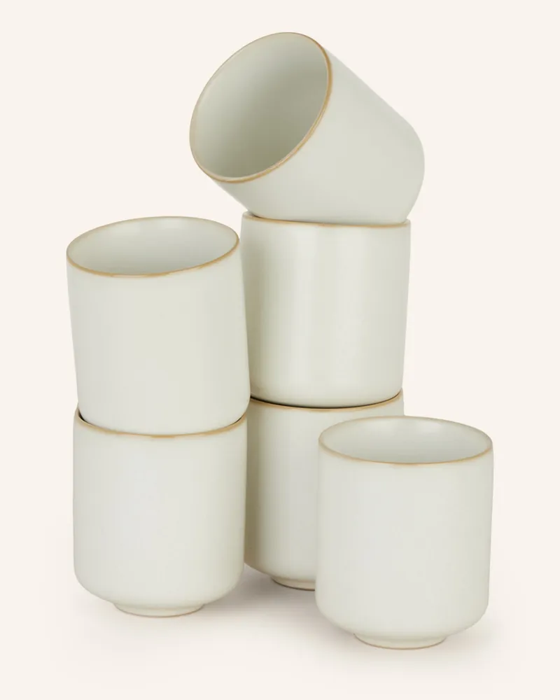 ferm LIVING 6er-Set Becher SEKKI Creme