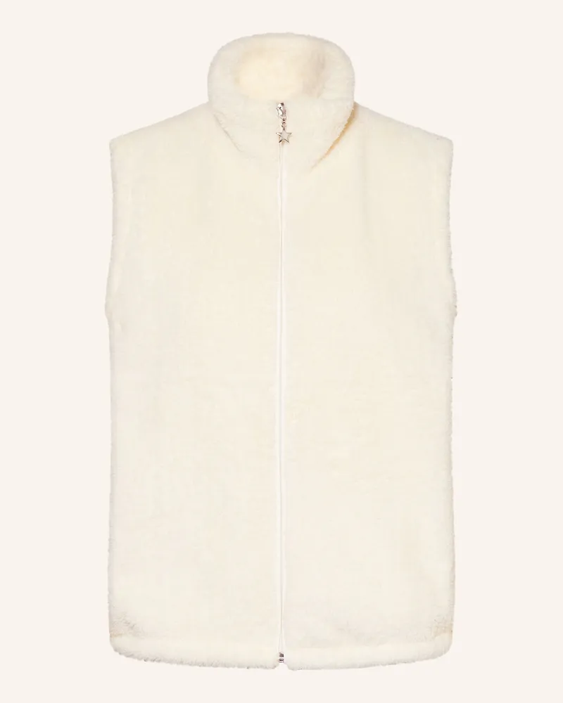 Grace Teddyfell-Weste Mit Pailletten weiss Ecru