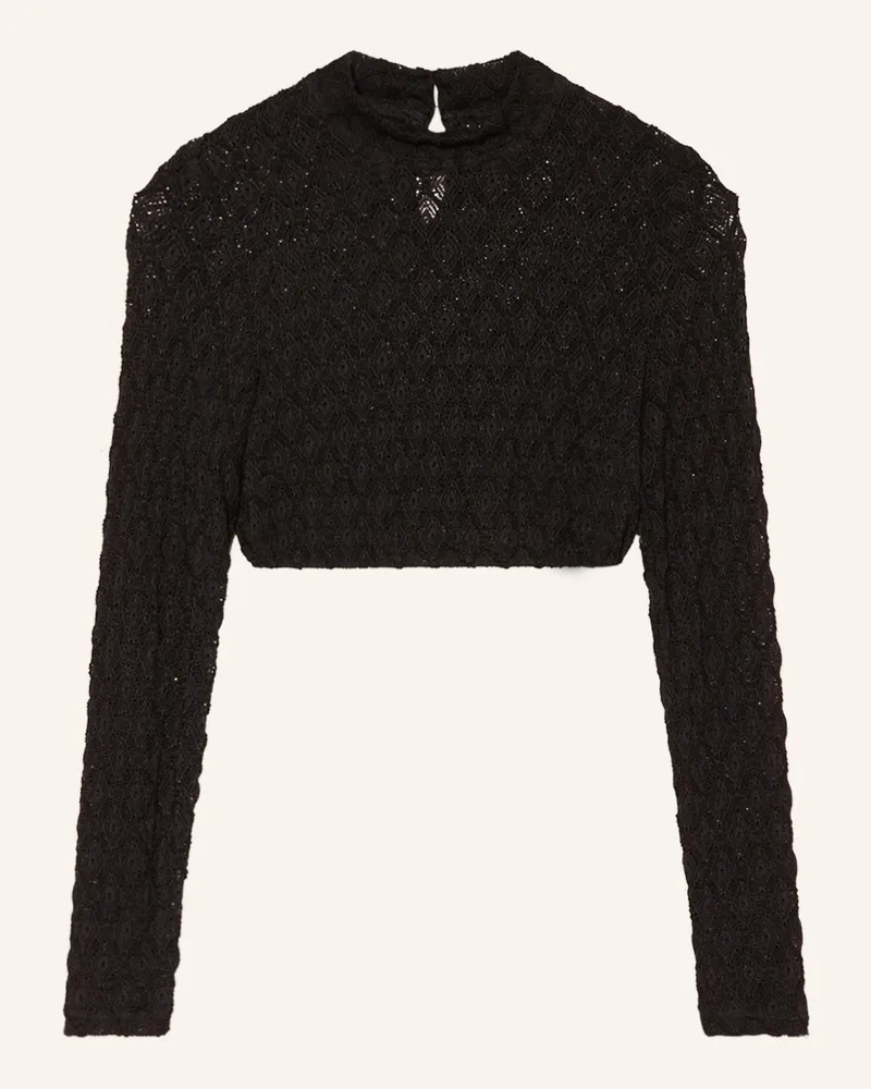 WALDORFF Dirndlbluse Aus Spitze schwarz Schwarz