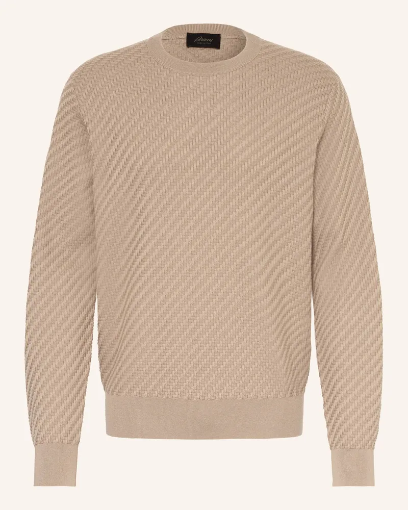 Brioni Pullover mit Seide Beige