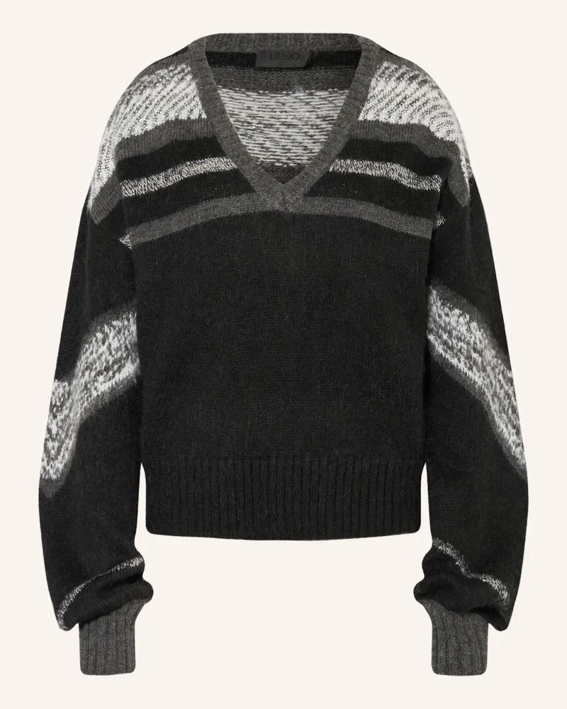 Liu Jo Pullover Mit Glitzergarn Und Schmucksteinen schwarz Schwarz