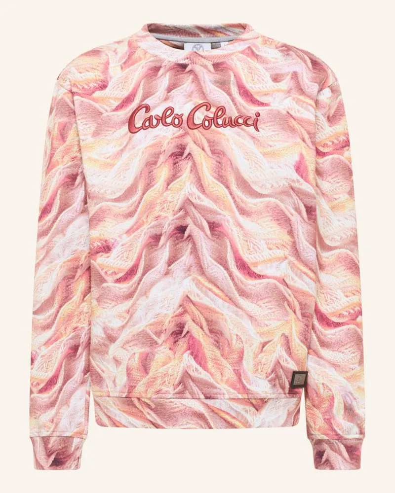 Carlo Colucci Sweatshirt - Artificial Knit Dotti orange Orange