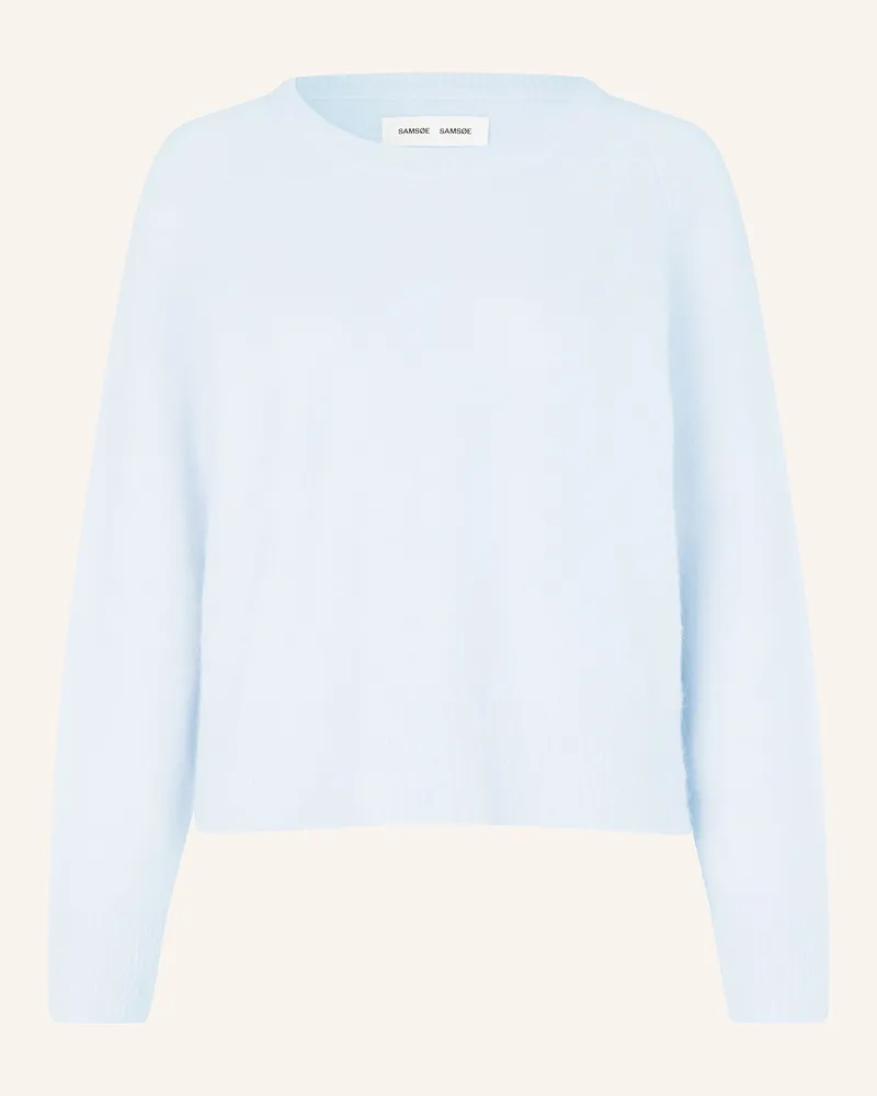 Samsøe & Samsøe Pullover NOR O-N SHORT mit Alpaka Hellblau