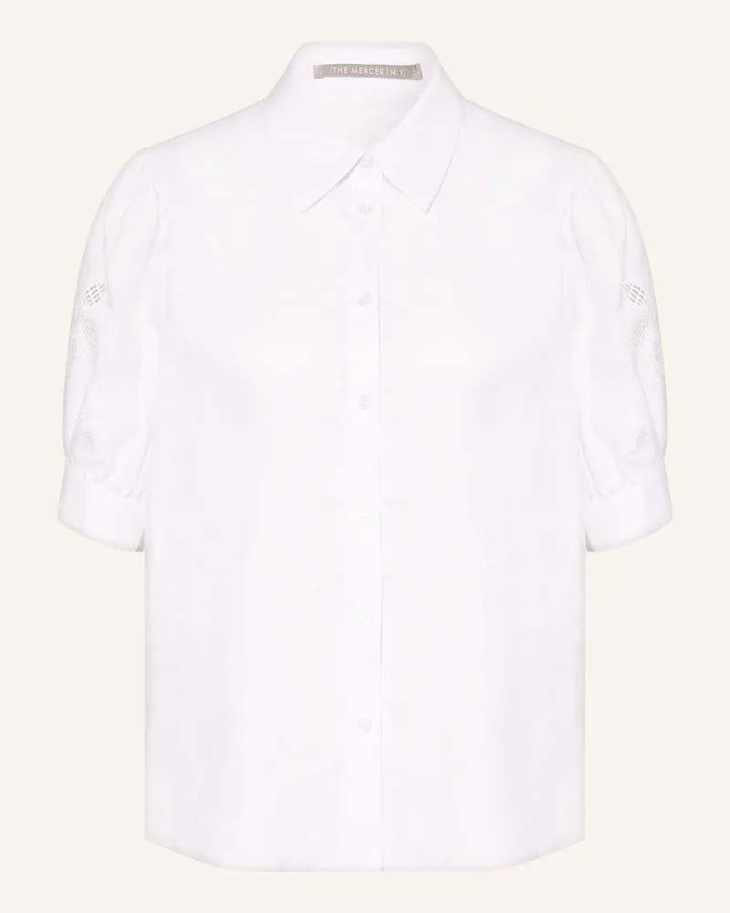 (THE MERCER) N.Y. Hemdbluse aus Leinen mit Lochspitze Weiss