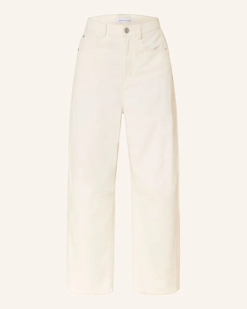 Mrs & HUGS Barrel Jeans weiss Ecru