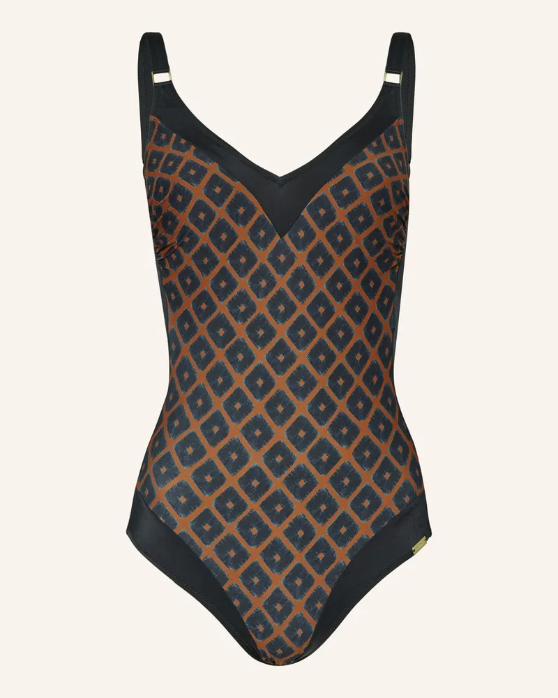 Charmline Shape-Badeanzug TOBACCO FIELDS Schwarz